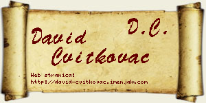 David Cvitkovac vizit kartica